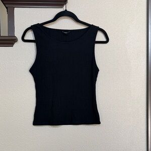 Guess Black Ribbed Tank Top - Women's Sleeveless Knit